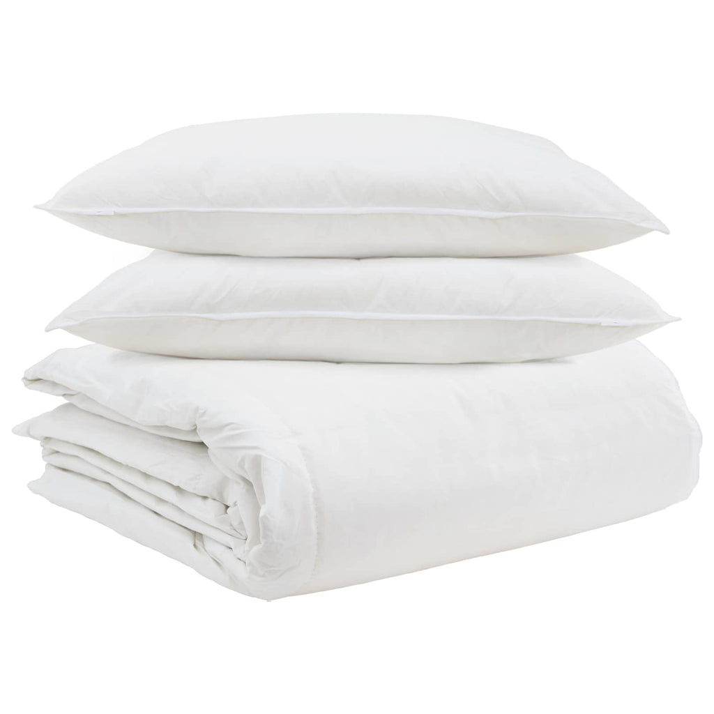 vidaXL Zestaw kołder z poduszką 3 pcs Biały Pióra down