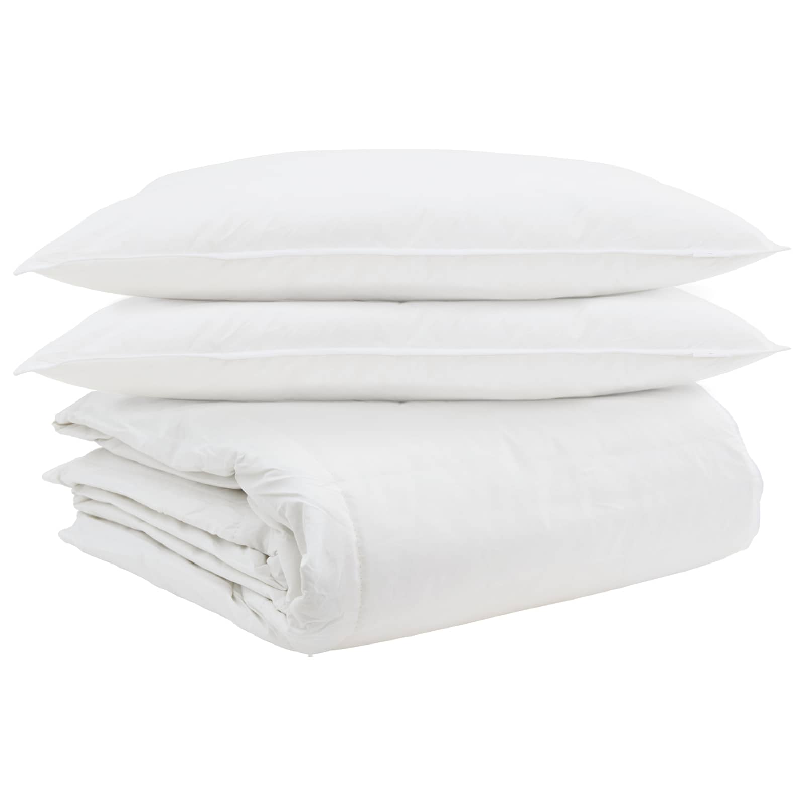 vidaXL Zestaw kołder z poduszką 3 pcs Biały Pióra down
