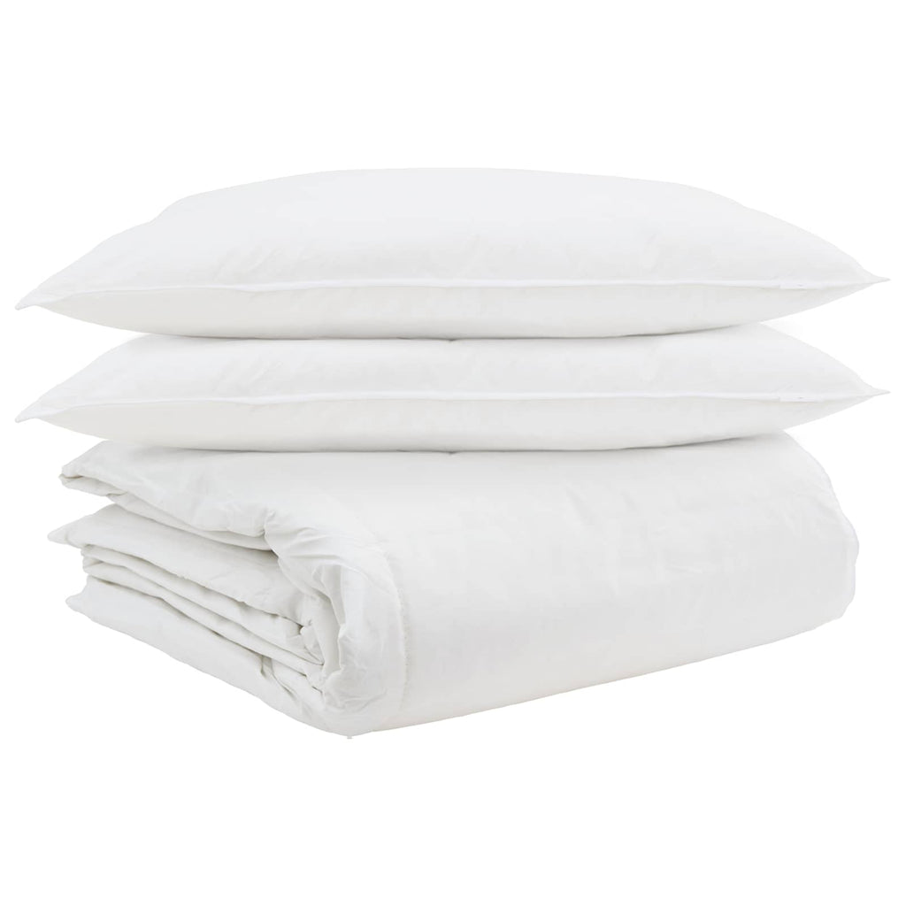 vidaXL Zestaw kołder z poduszką 3 pcs Biały Pióra down