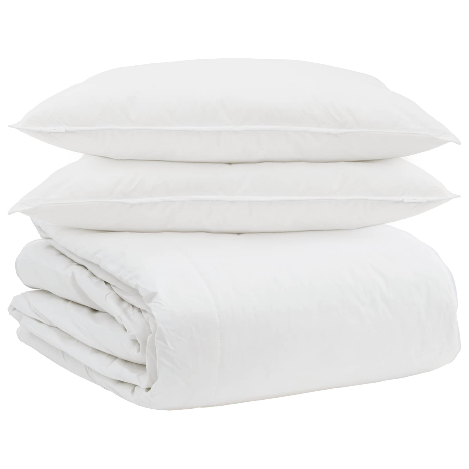 vidaXL Zestaw kołder z poduszką 3 pcs Biały Pióra down