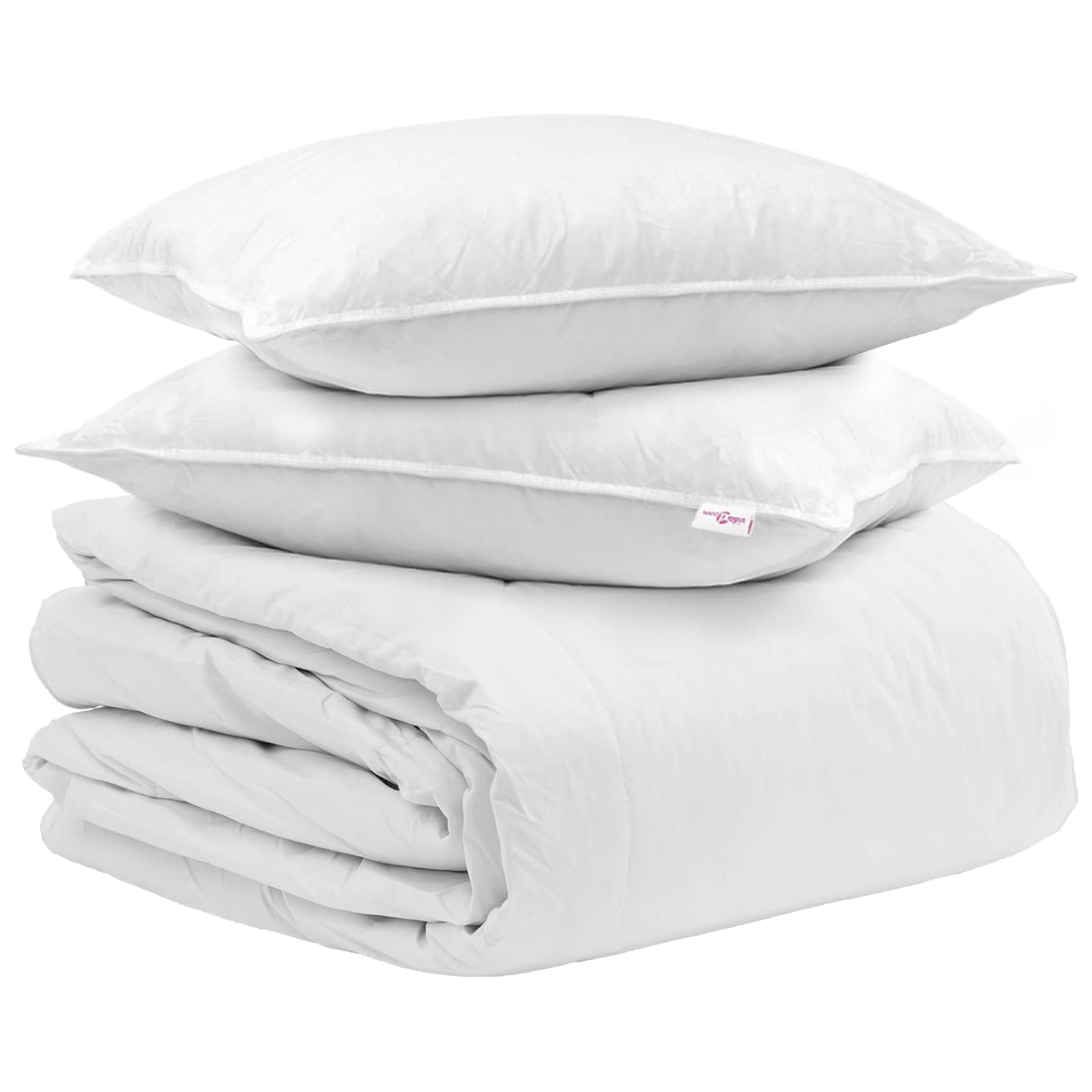 vidaXL Zestaw kołder z poduszką 3 pcs Biały Pióra down