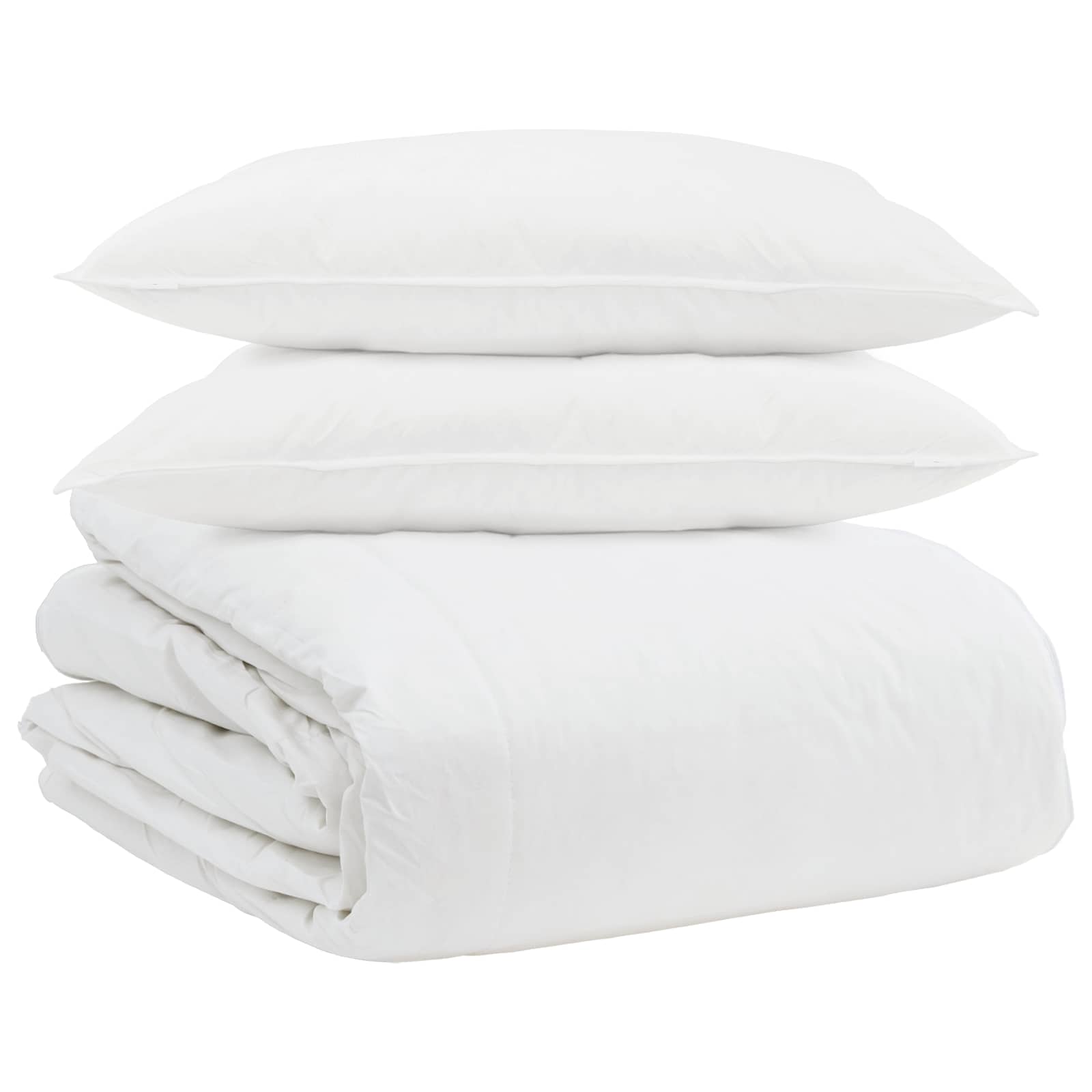 vidaXL Zestaw kołder z poduszką 3 pcs Biały Pióra down