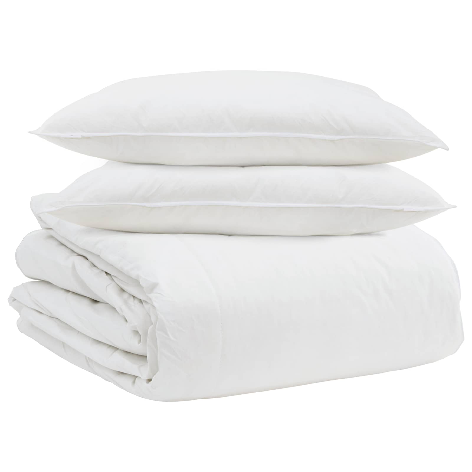 vidaXL Zestaw kołder z poduszką 3 pcs Biały Pióra down