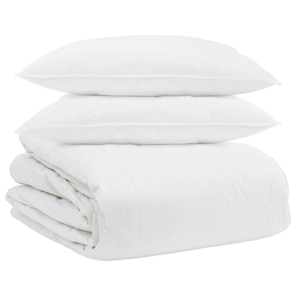 vidaXL Zestaw kołder z poduszką 3 pcs Biały Pióra down