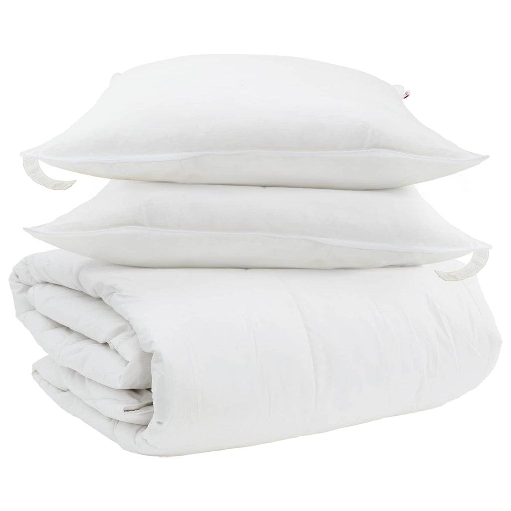 vidaXL Zestaw kołder z poduszką 3 pcs Biały Pióra down