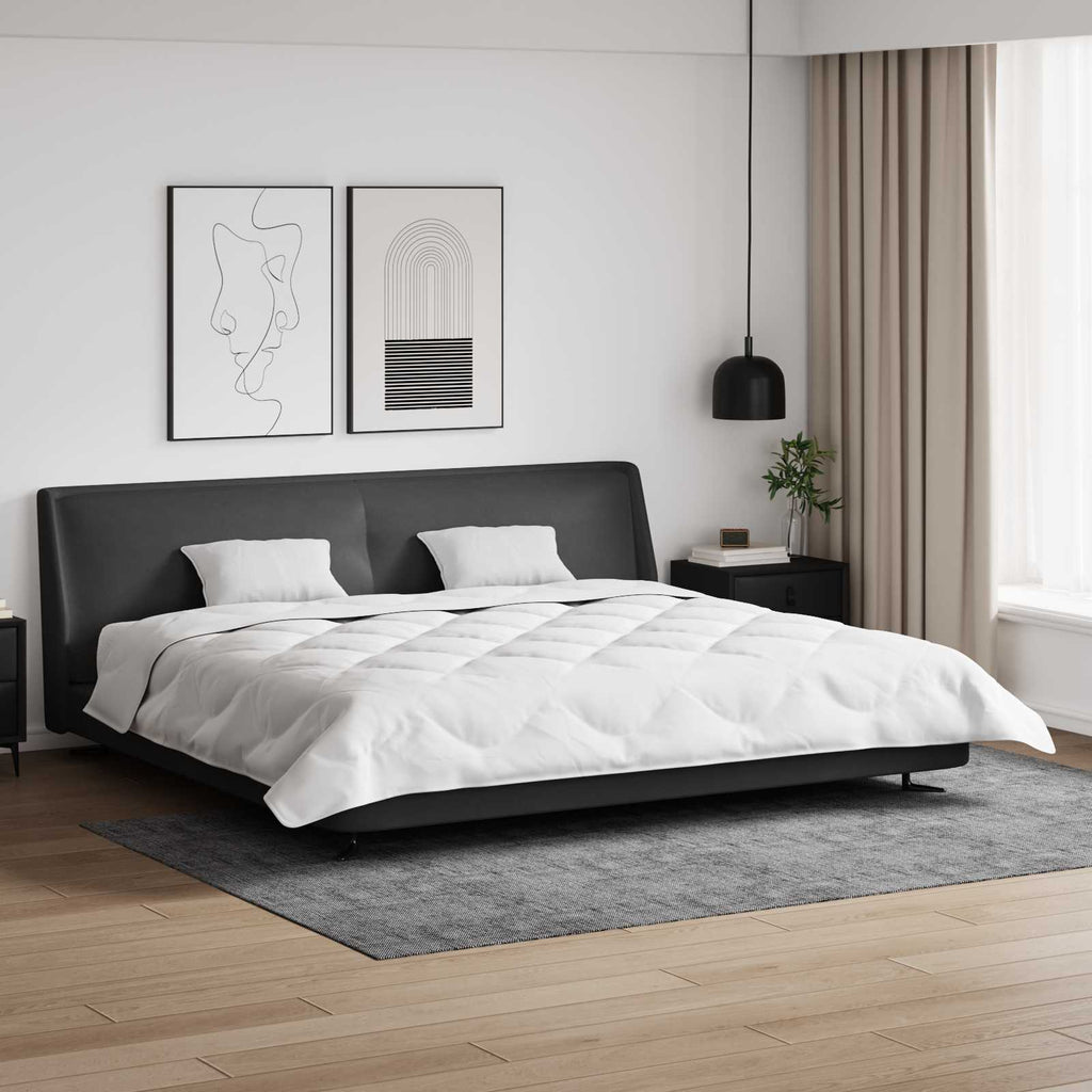 vidaXL Duvet z poduszkami z poduszką 3 szt. Biały Mikrofibra i Puch