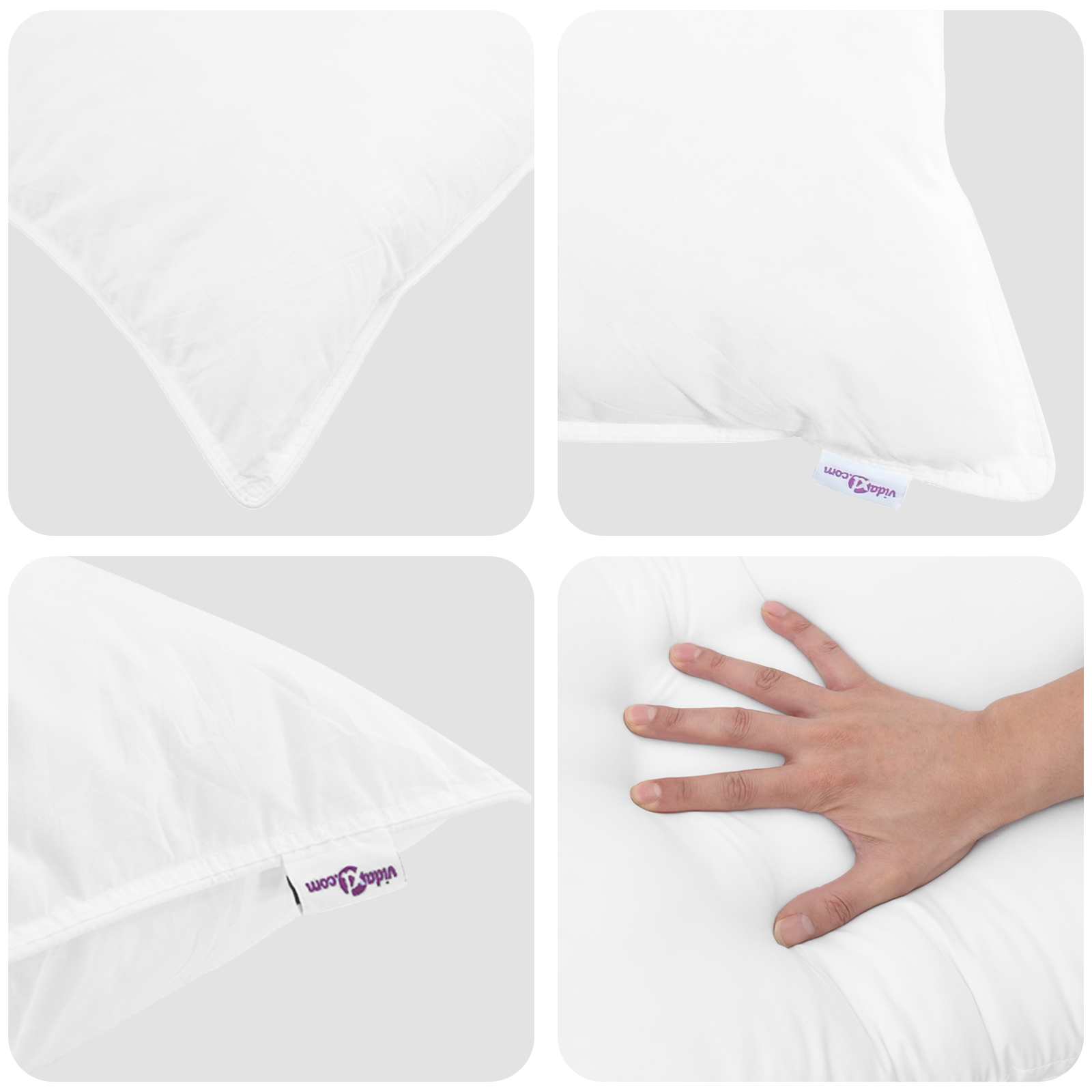vidaXL Duvet z poduszkami z poduszką 3 szt. Biały Mikrofibra