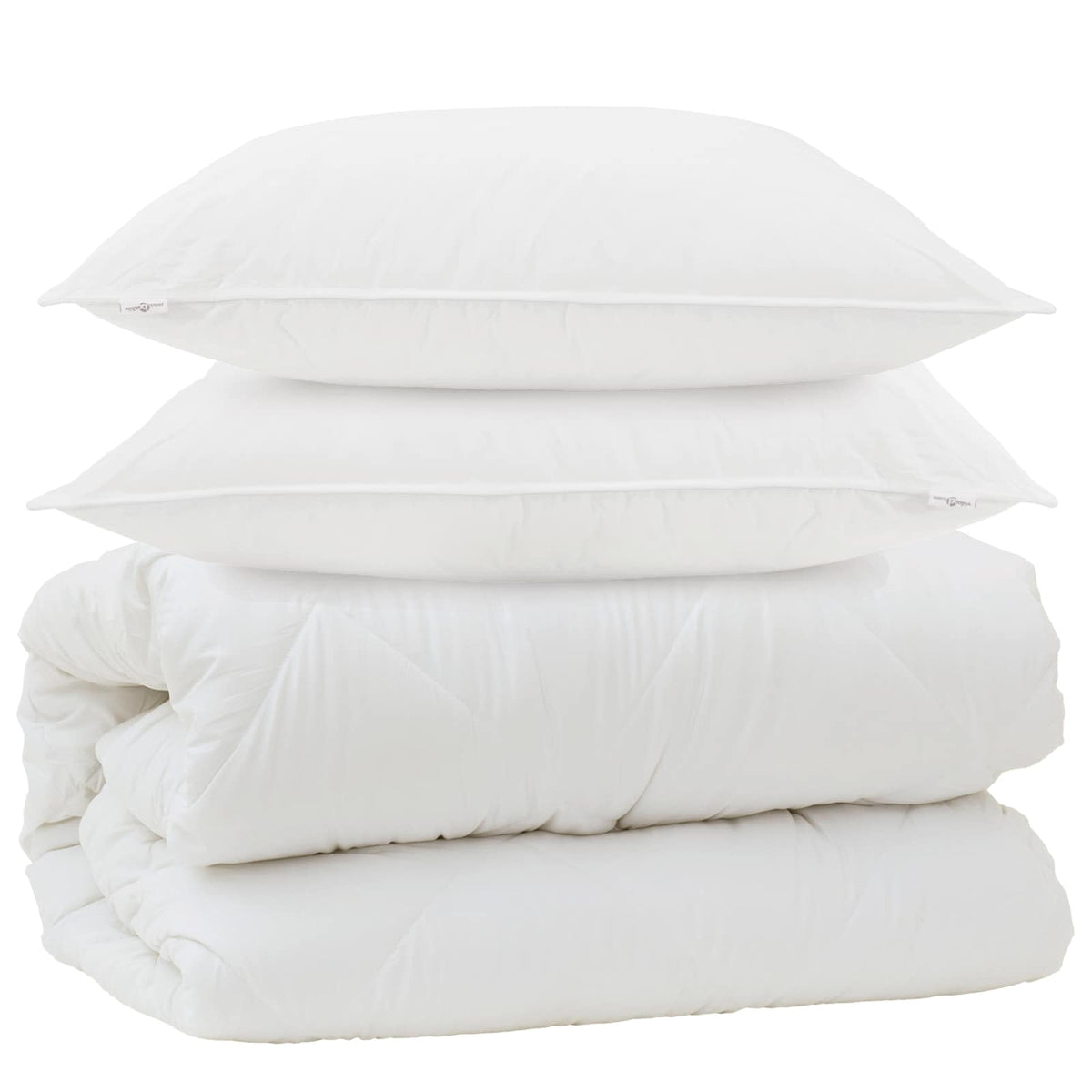 vidaXL Duvet z poduszkami z poduszką 3 szt. Biały Mikrofibra
