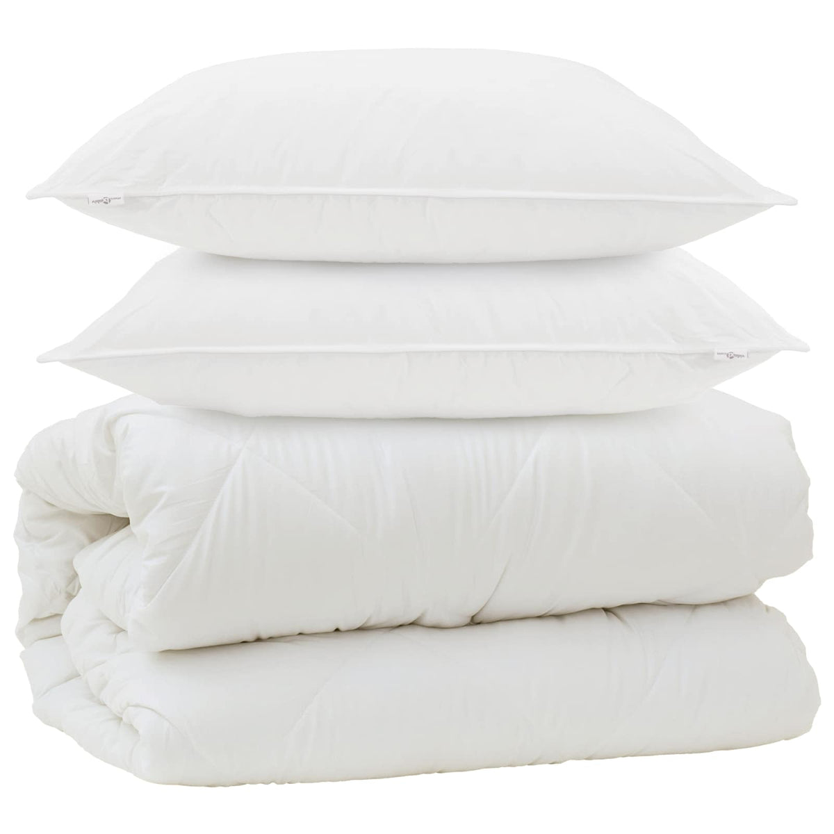 vidaXL Duvet z poduszkami z poduszką 3 szt. Biały Mikrofibra