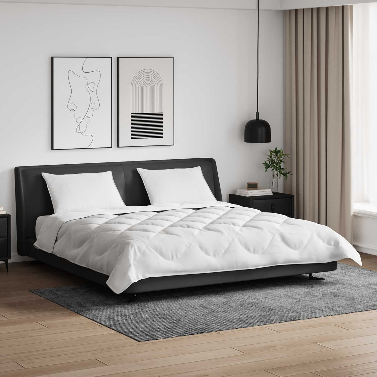 vidaXL Duvet z poduszkami z poduszką 3 szt. Biały Mikrofibra