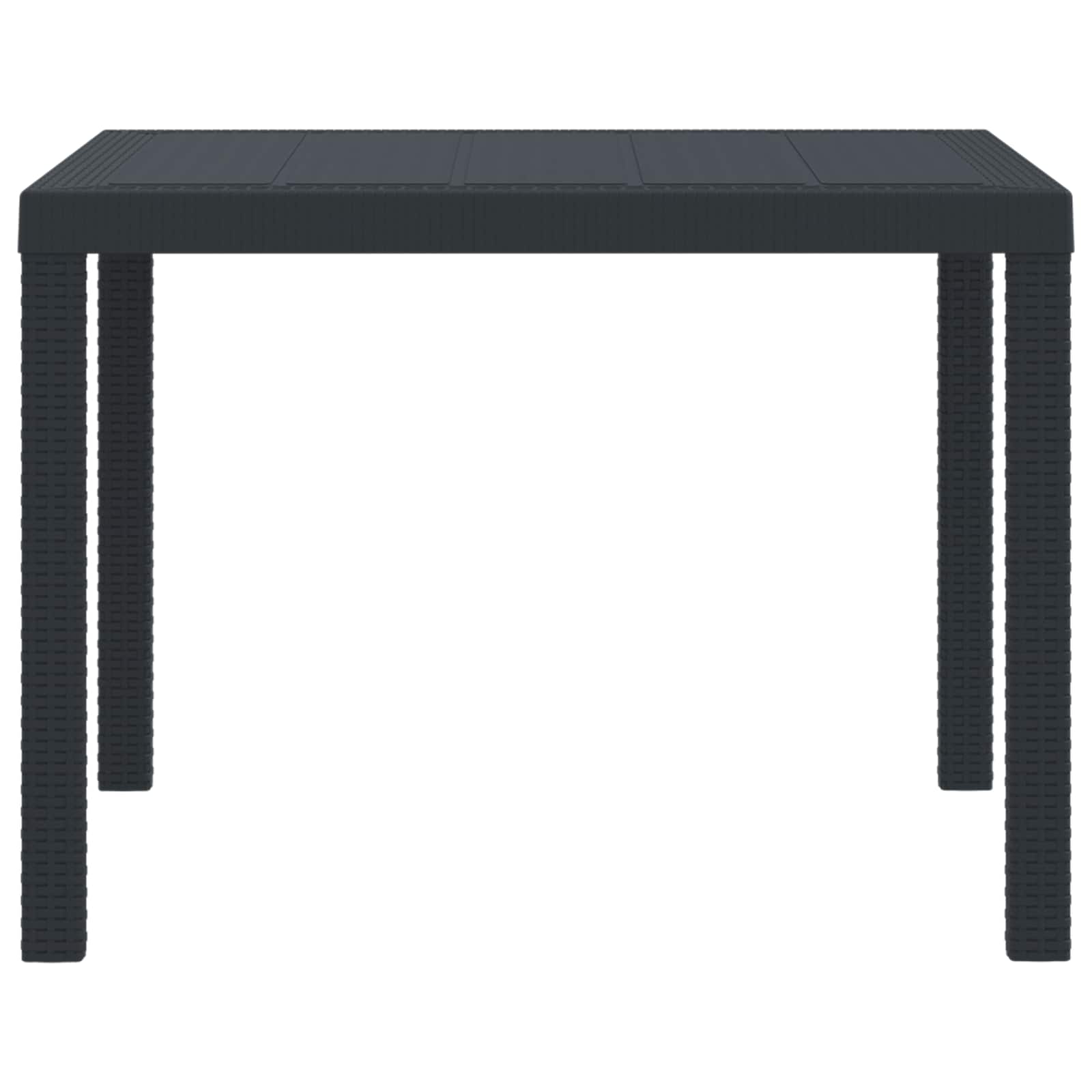 vidaXL Stół Ogrodowy Antracyt 100 x 100 x 73 cm polirattan