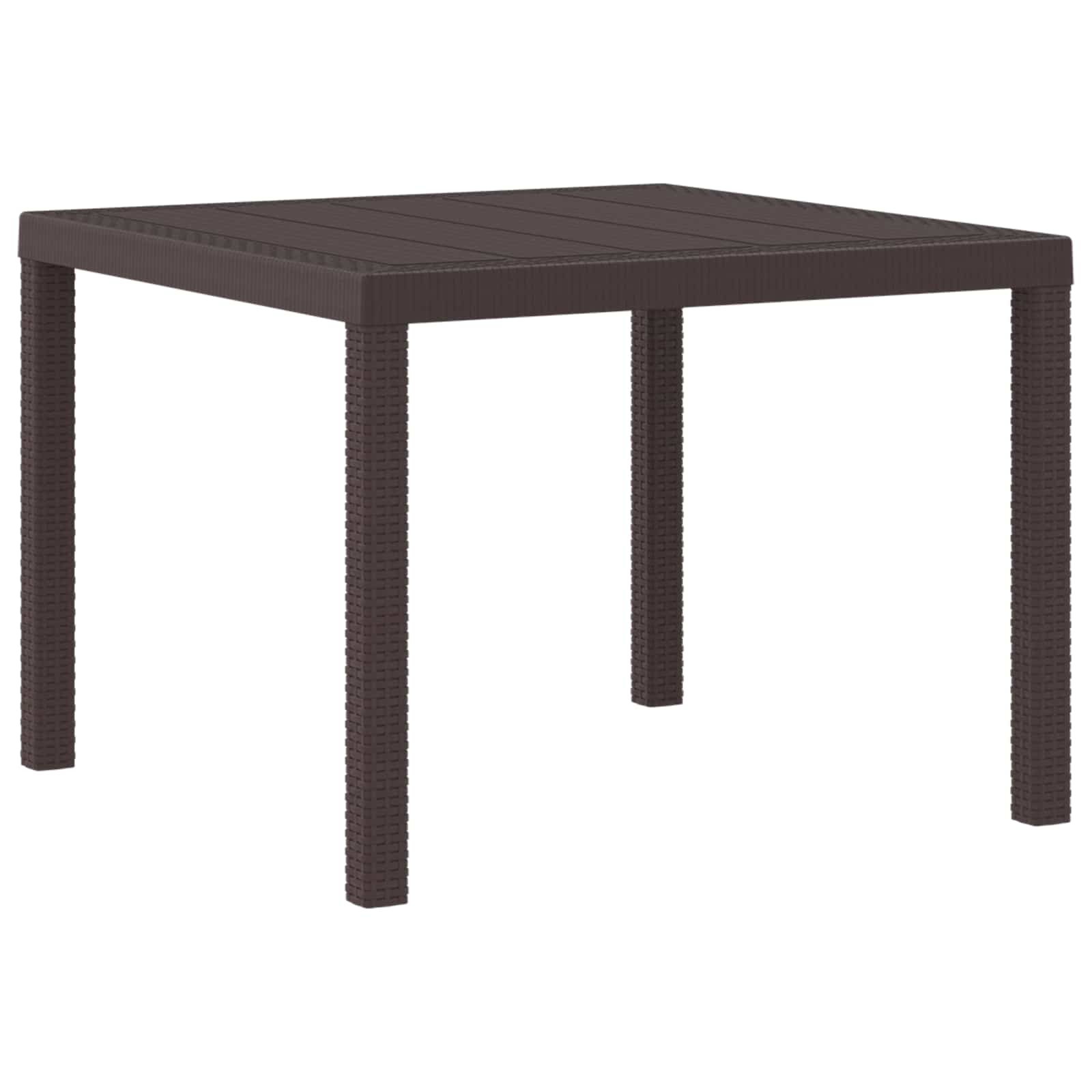 vidaXL Stół Ogrodowy Brązowy 100 x 100 x 73 cm polirattan