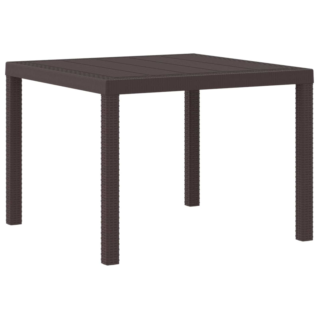 vidaXL Stół Ogrodowy Brązowy 100 x 100 x 73 cm polirattan