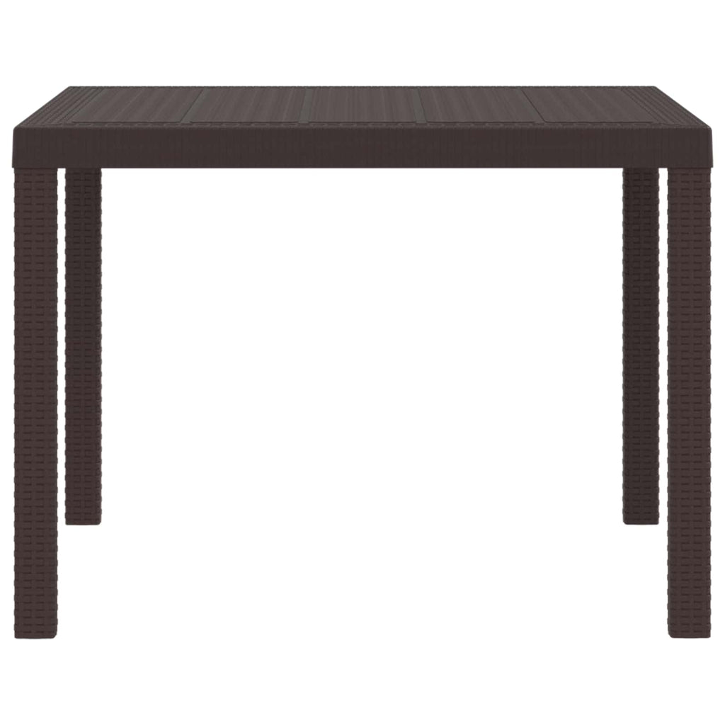 vidaXL Stół Ogrodowy Brązowy 100 x 100 x 73 cm polirattan