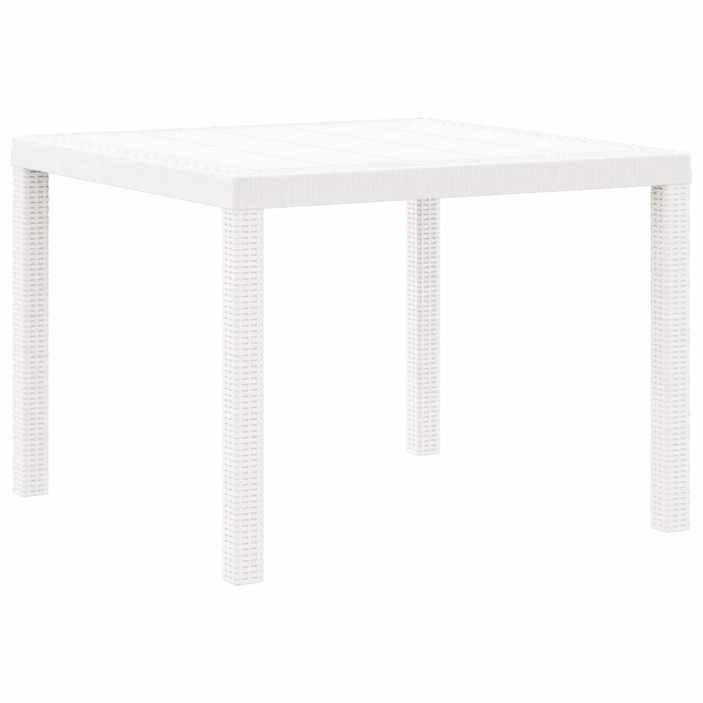 vidaXL Stół Ogrodowy Biały 100 x 100 x 73 cm polirattan