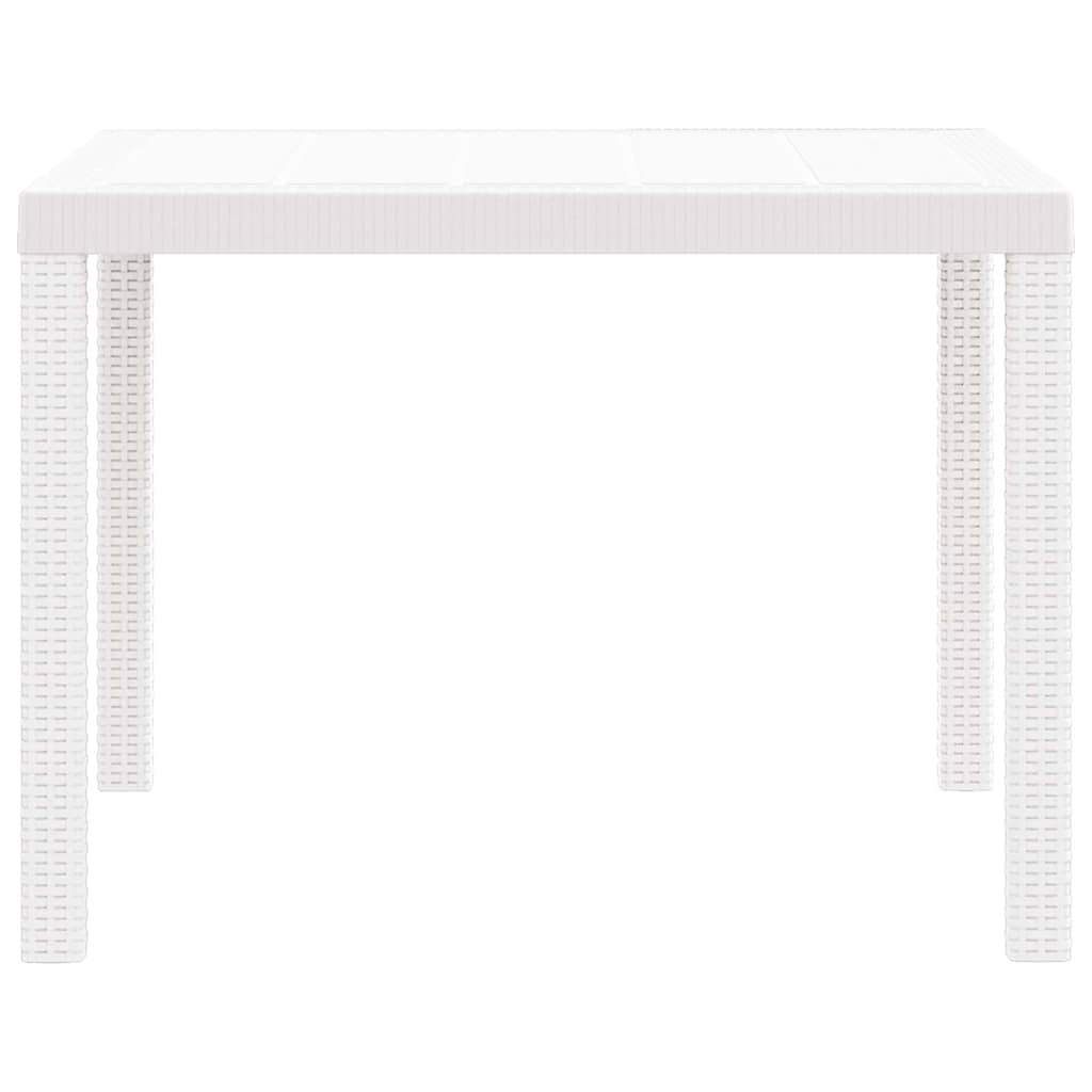 vidaXL Stół Ogrodowy Biały 100 x 100 x 73 cm polirattan