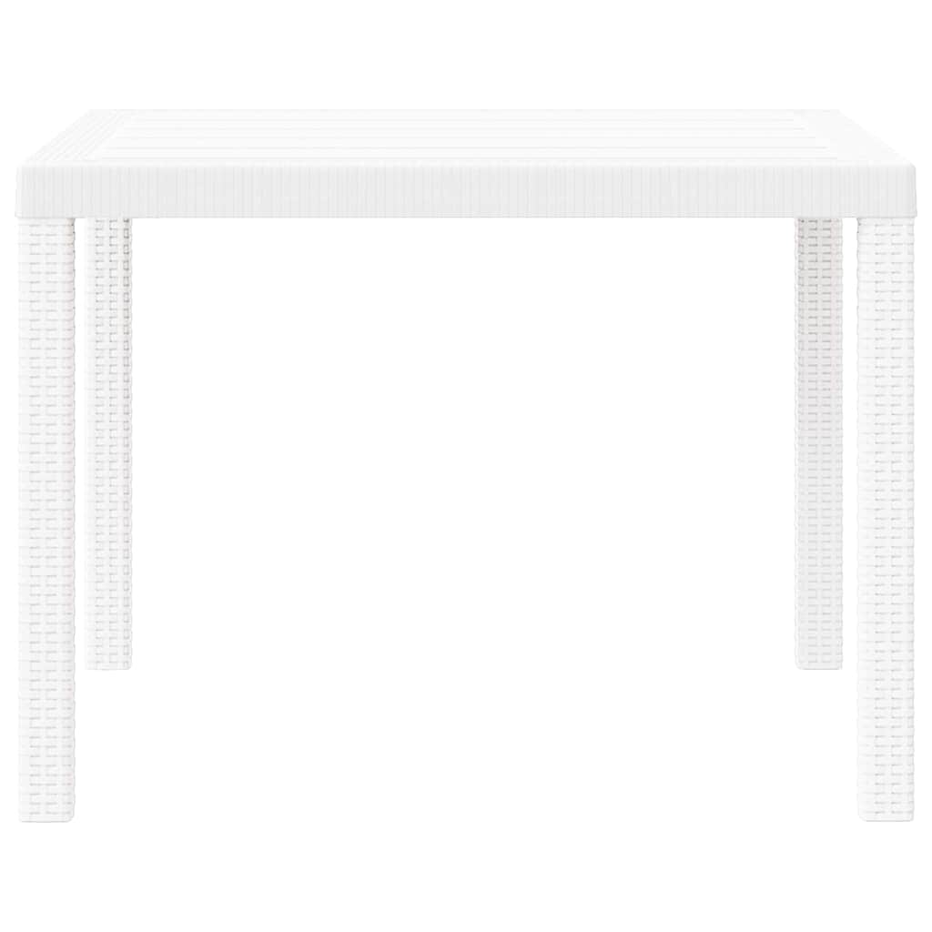 vidaXL Stół Ogrodowy Biały 100 x 100 x 73 cm polirattan