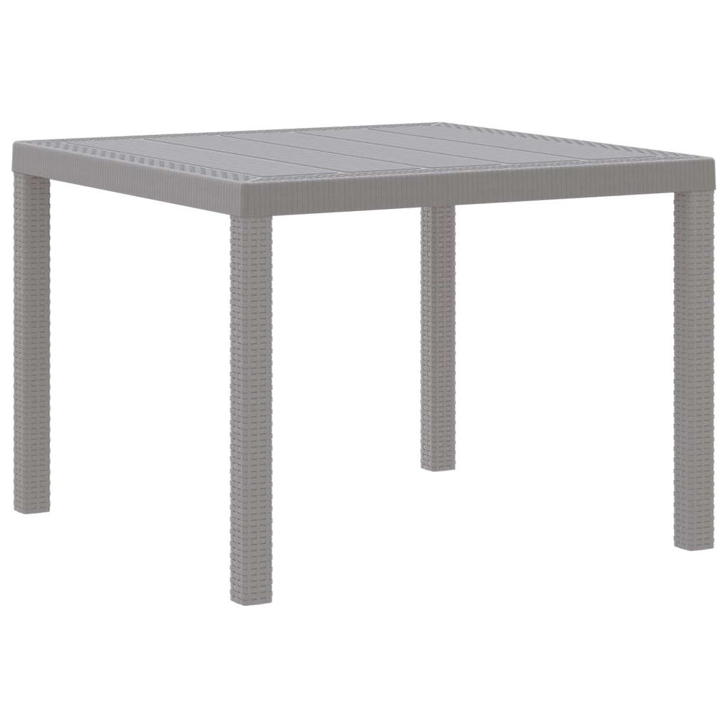 vidaXL Stół Ogrodowy Jasnoszary 100 x 100 x 73 cm polirattan
