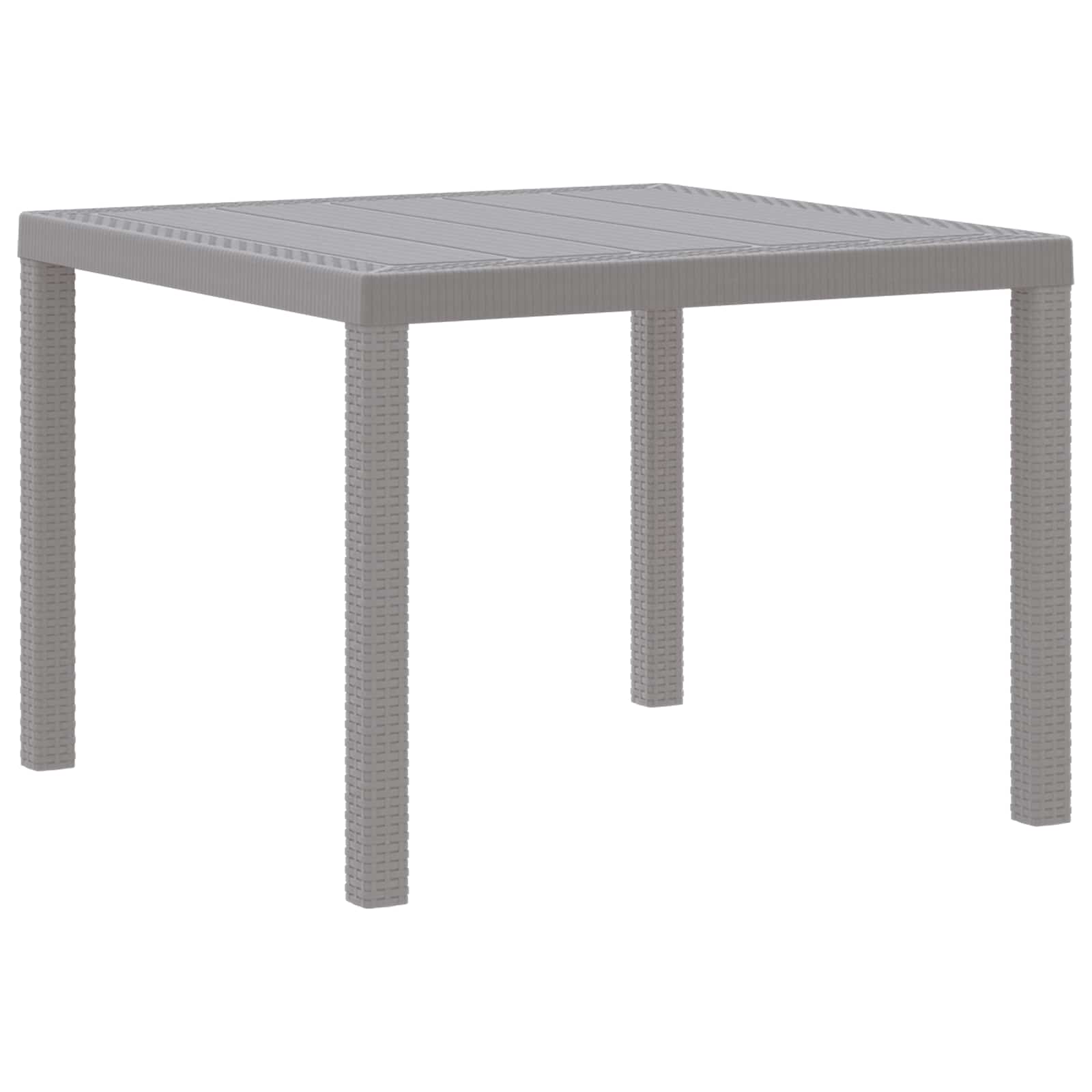 vidaXL Stół Ogrodowy Jasnoszary 100 x 100 x 73 cm polirattan