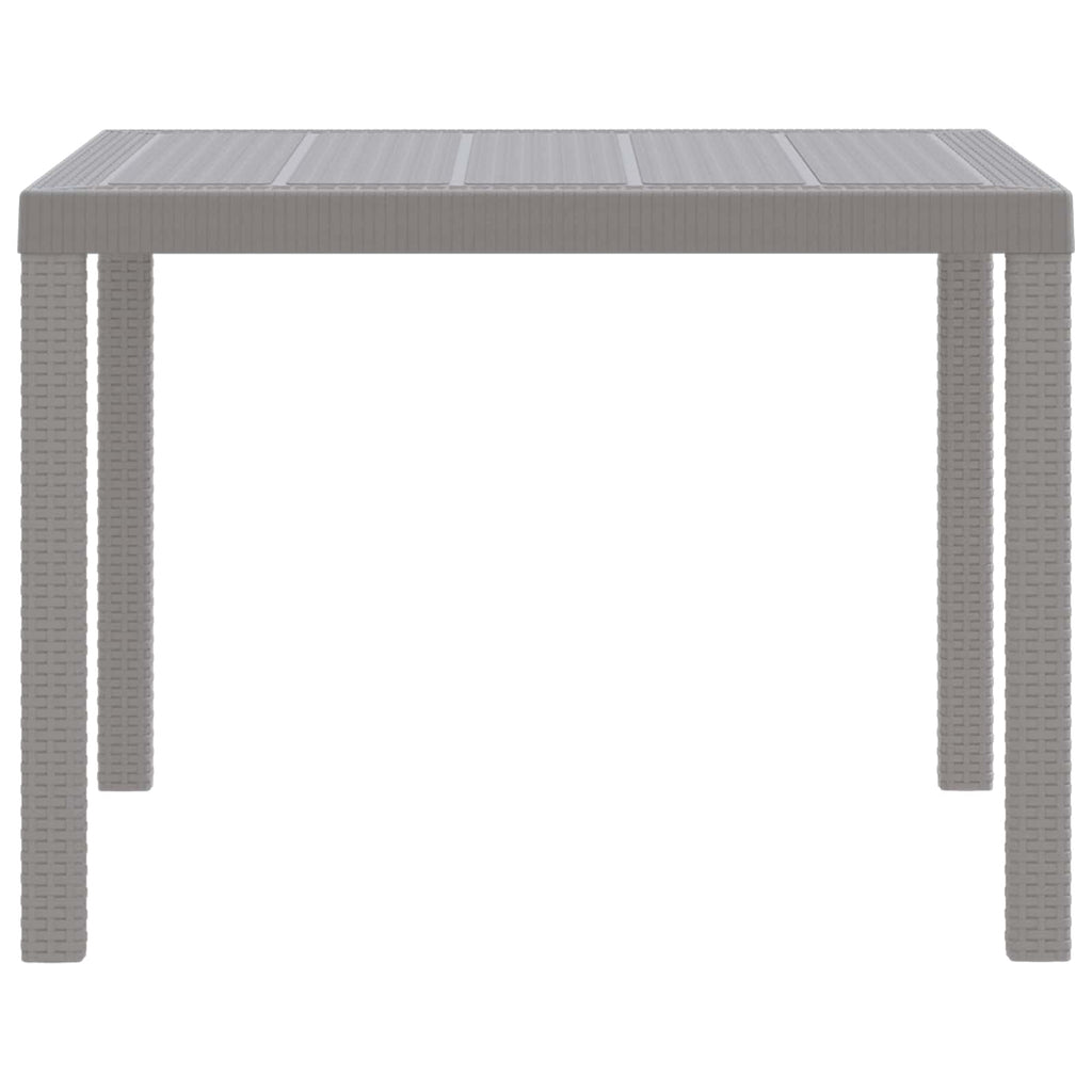 vidaXL Stół Ogrodowy Jasnoszary 100 x 100 x 73 cm polirattan
