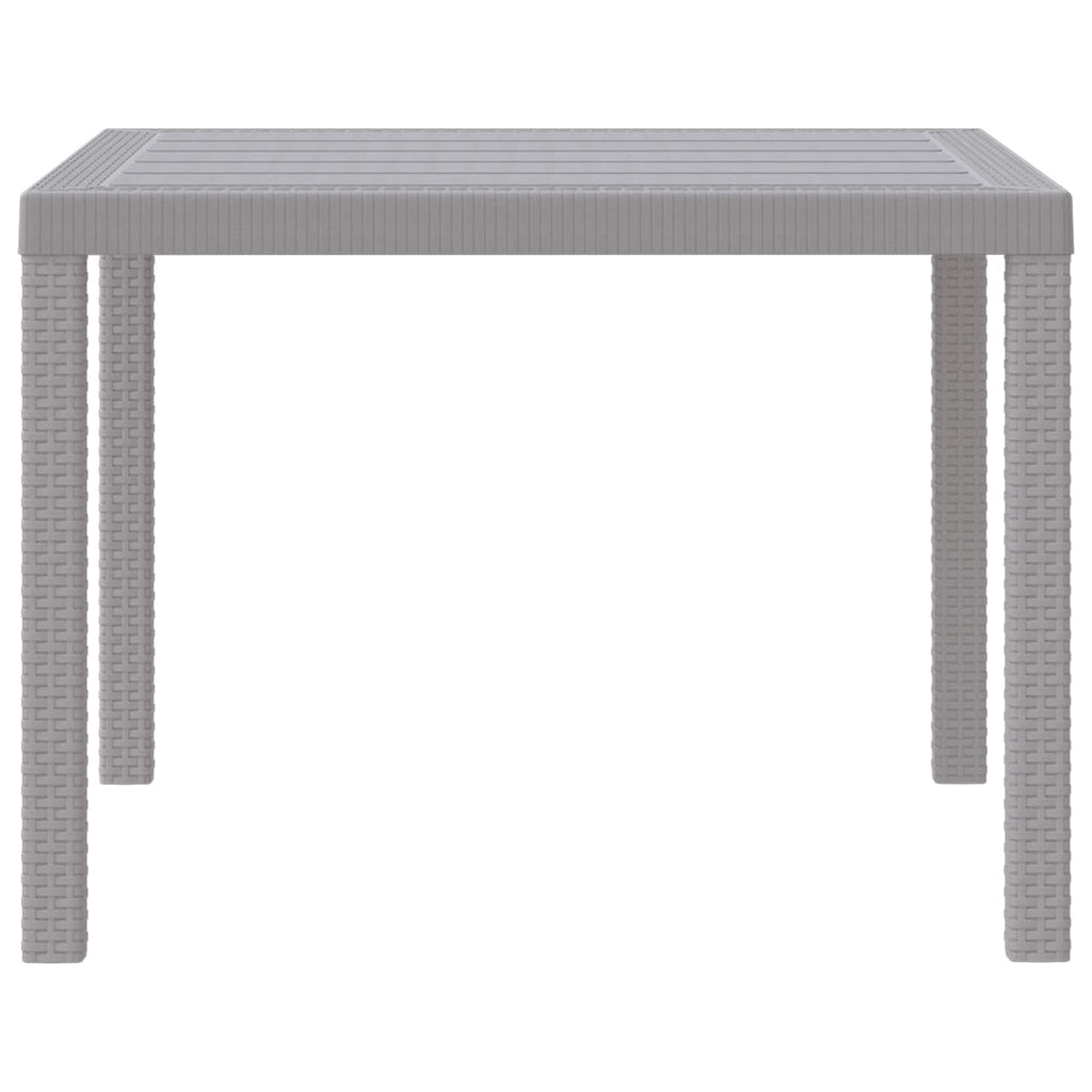 vidaXL Stół Ogrodowy Jasnoszary 100 x 100 x 73 cm polirattan