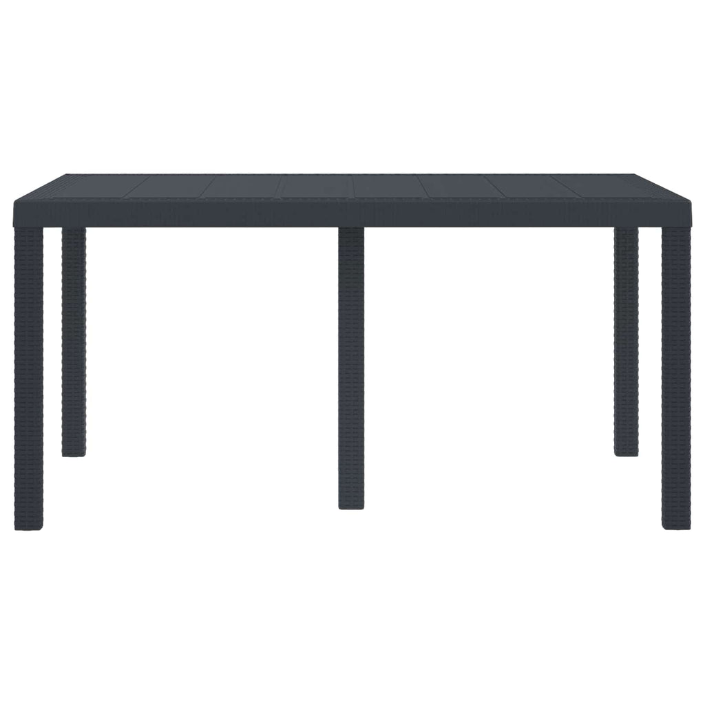 vidaXL Stół Ogrodowy Antracyt 150 x 100 x 73 cm polirattan