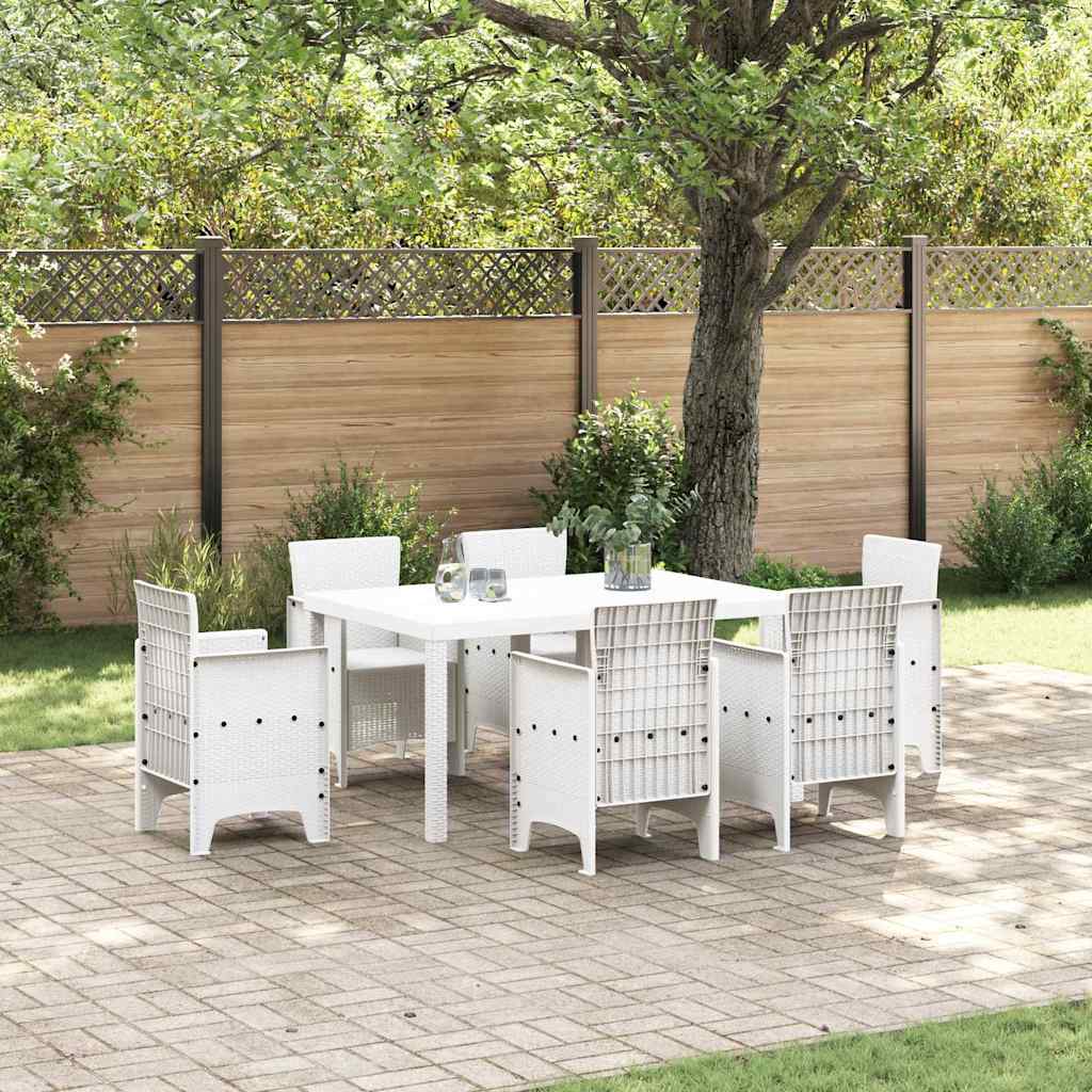 vidaXL Stół Ogrodowy Biały 150 x 100 x 73 cm polirattan