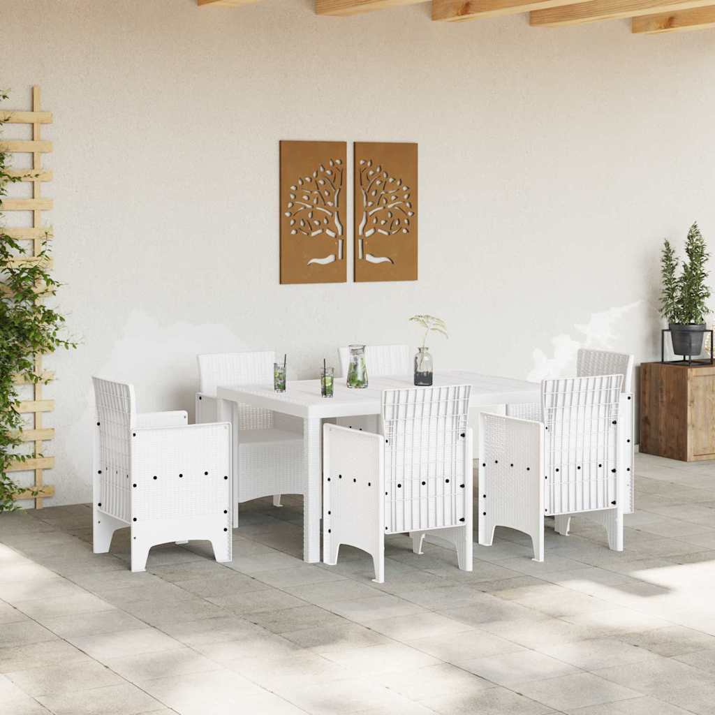 vidaXL Stół Ogrodowy Biały 150 x 100 x 73 cm polirattan