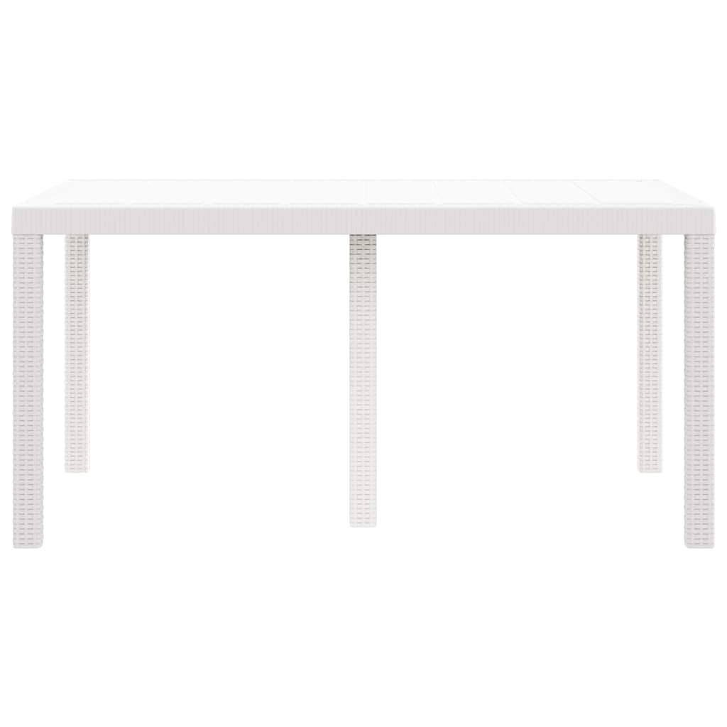 vidaXL Stół Ogrodowy Biały 150 x 100 x 73 cm polirattan
