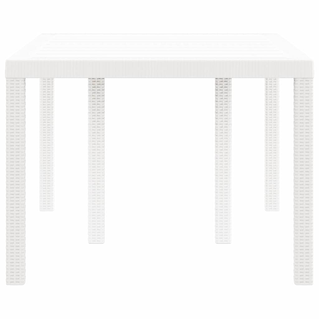 vidaXL Stół Ogrodowy Biały 150 x 100 x 73 cm polirattan