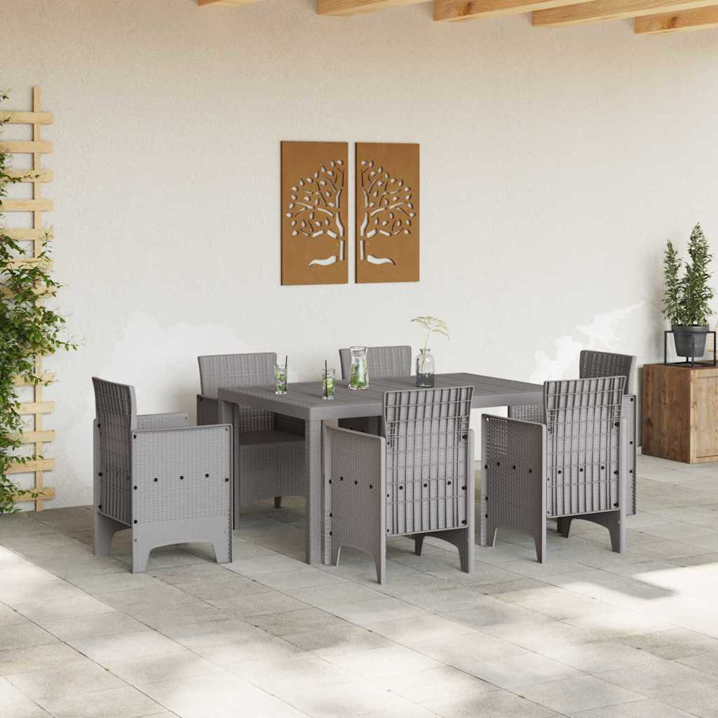 vidaXL Stół Ogrodowy Jasnoszary 150 x 100 x 73 cm polirattan