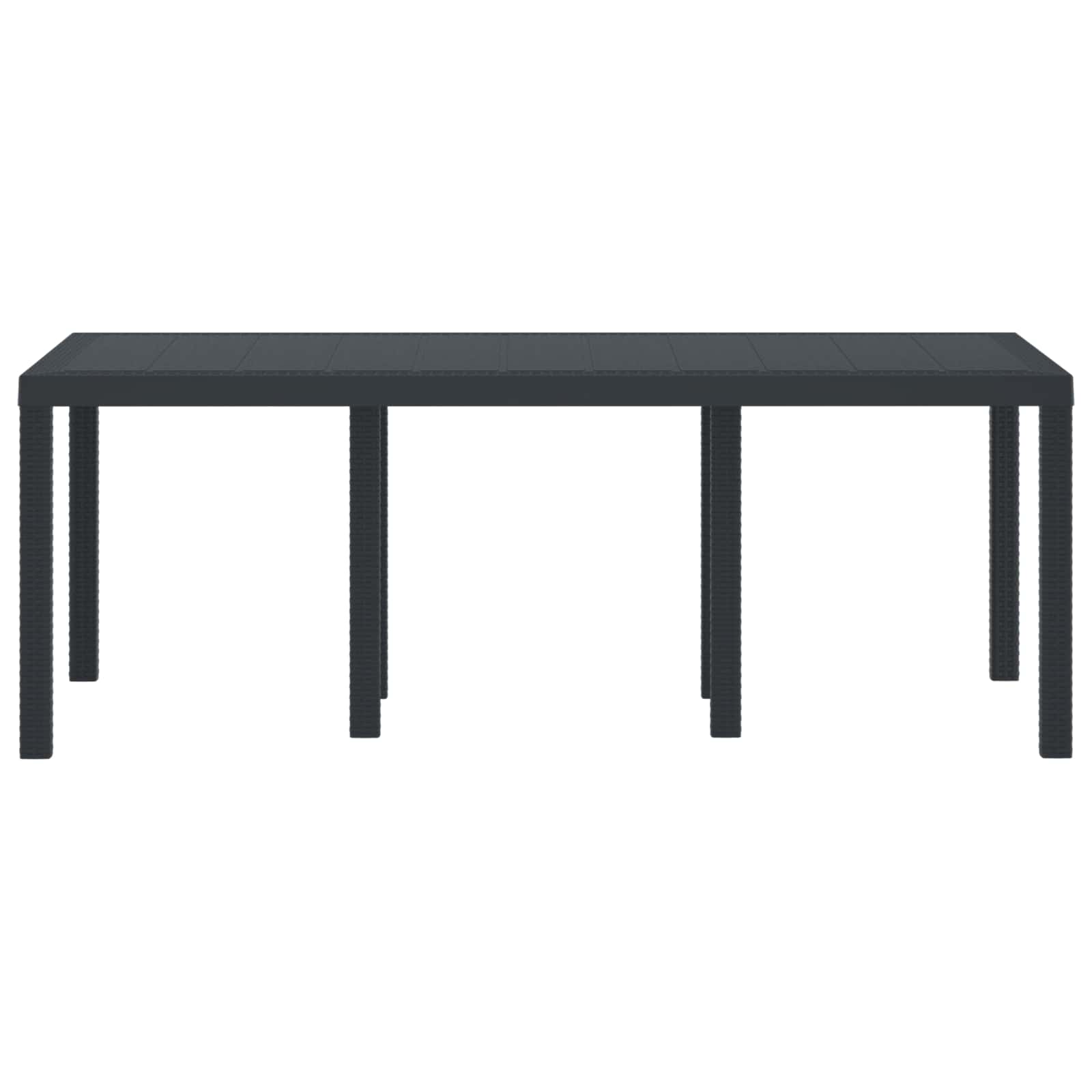 vidaXL Stół Ogrodowy Antracyt 200 x 100 x 73 cm polirattan