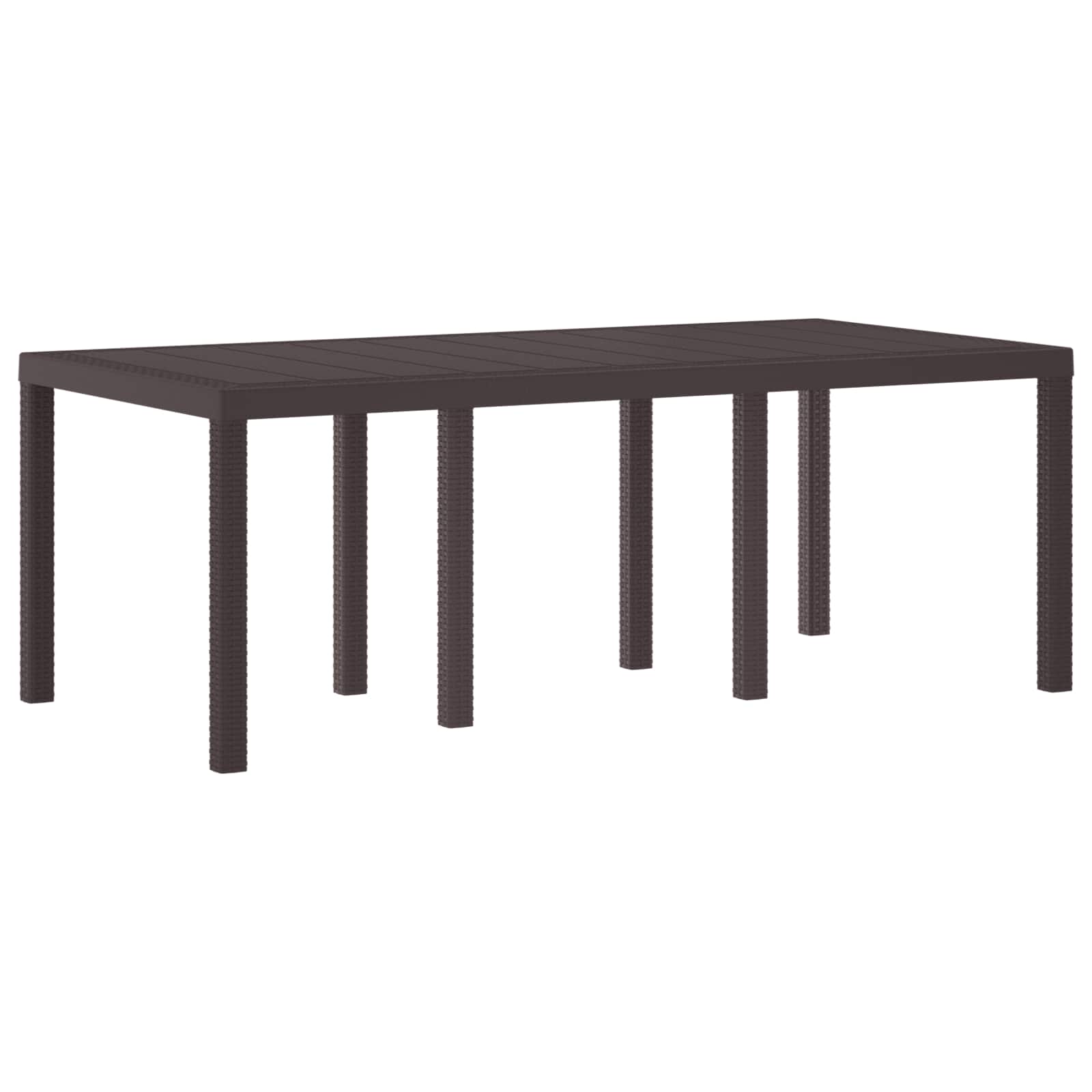 vidaXL Stół Ogrodowy Brązowy 200 x 100 x 73 cm polirattan