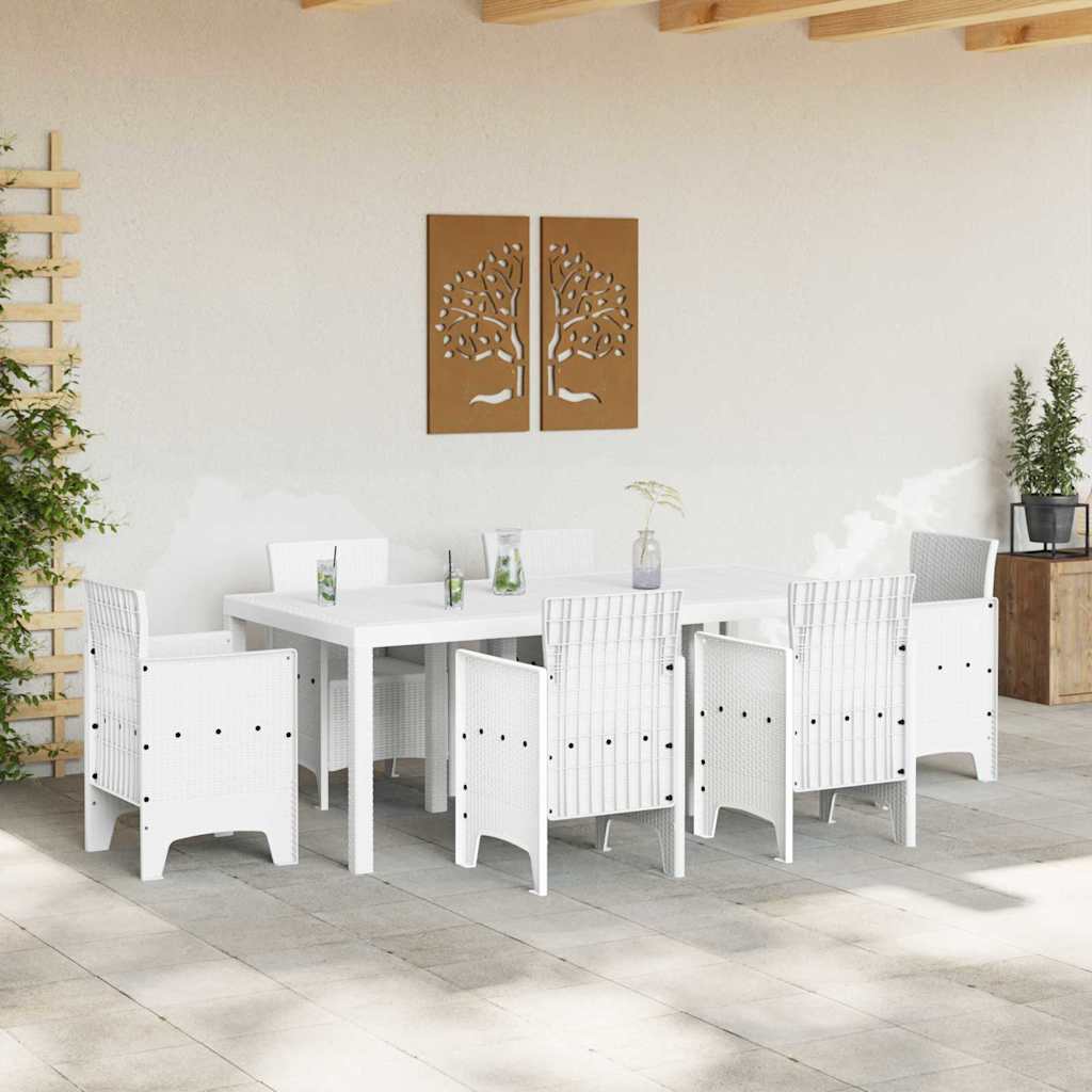 vidaXL Stół Ogrodowy Biały 200 x 100 x 73 cm polirattan