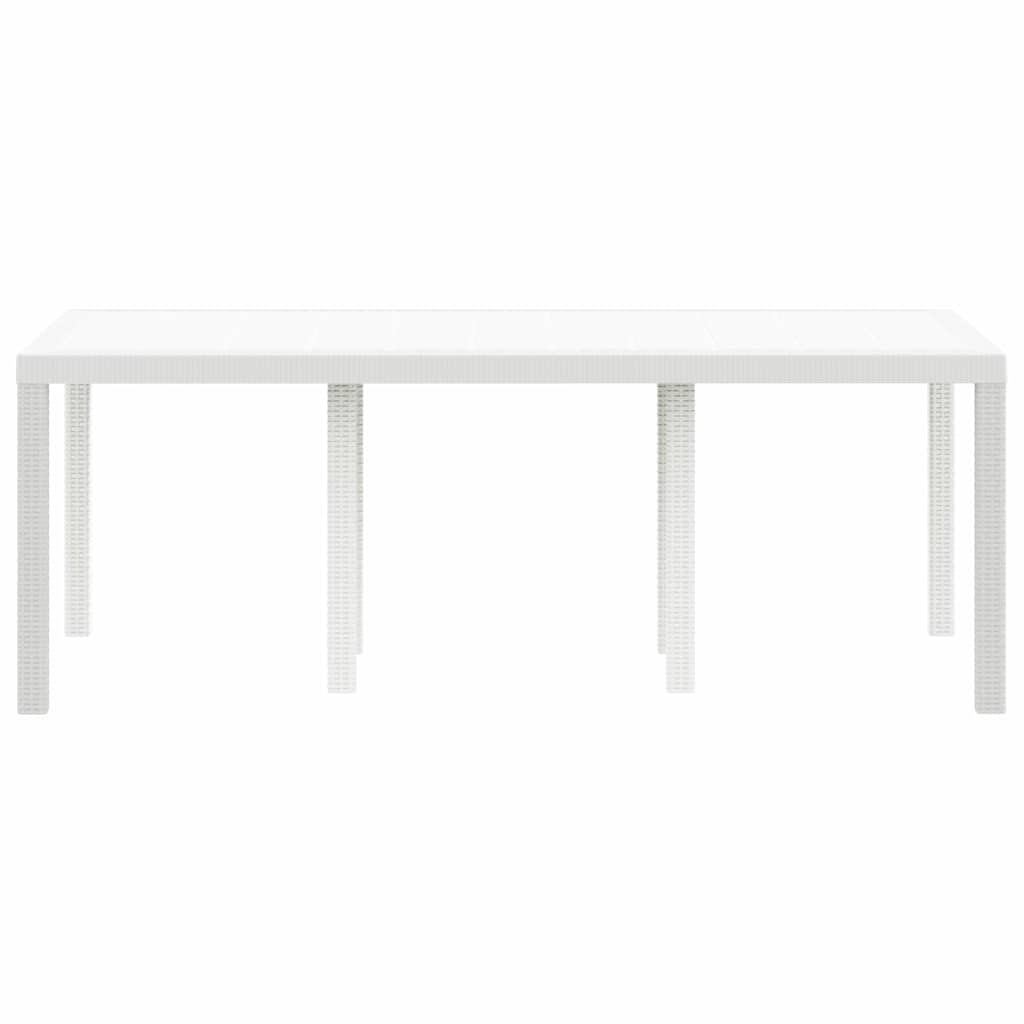 vidaXL Stół Ogrodowy Biały 200 x 100 x 73 cm polirattan