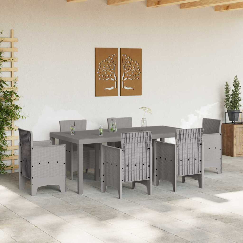 vidaXL Stół Ogrodowy Jasnoszary 200 x 100 x 73 cm polirattan