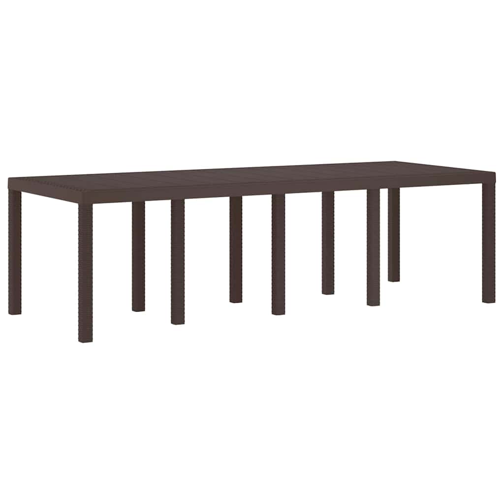 vidaXL Stół Ogrodowy Brązowy 250 x 100 x 73 cm polirattan