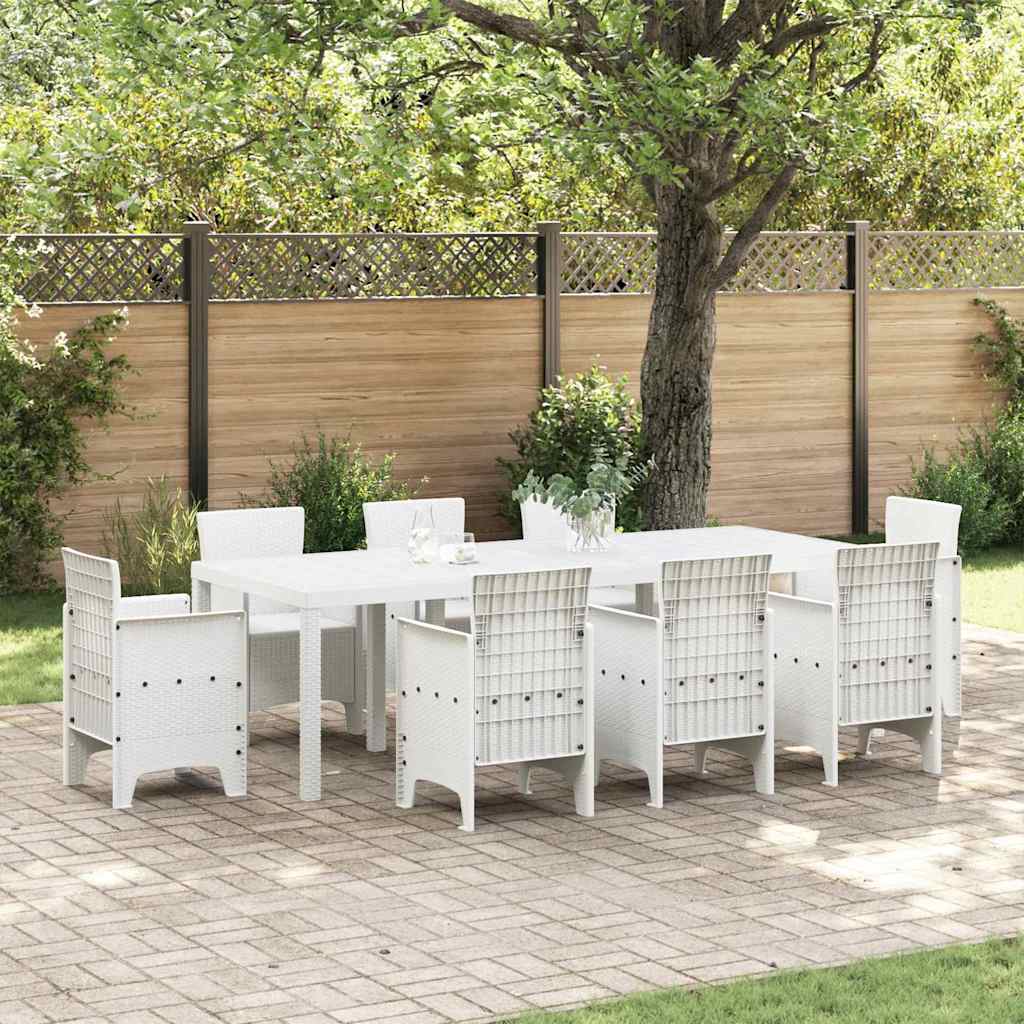 vidaXL Stół Ogrodowy Biały 250 x 100 x 73 cm polirattan