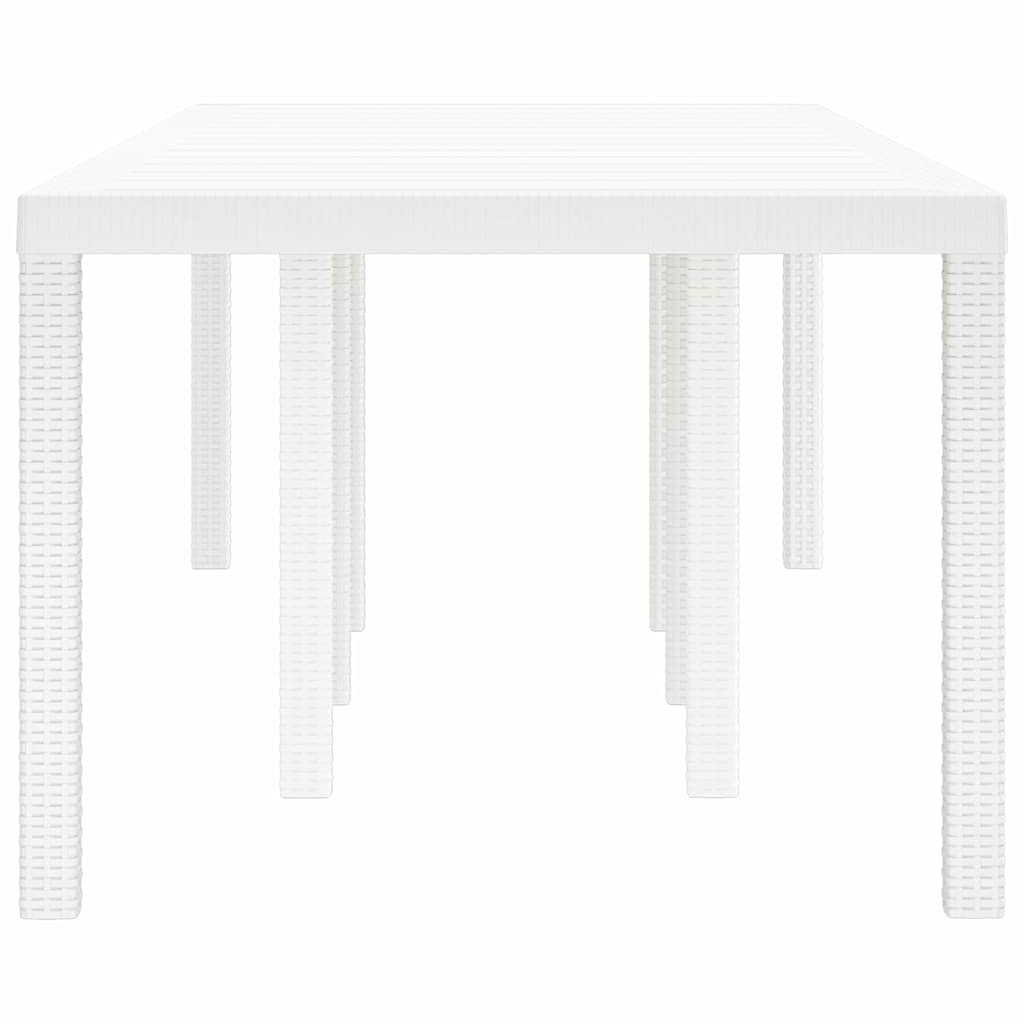 vidaXL Stół Ogrodowy Biały 250 x 100 x 73 cm polirattan