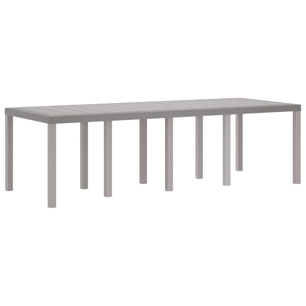 vidaXL Stół Ogrodowy Jasnoszary 250 x 100 x 73 cm polirattan