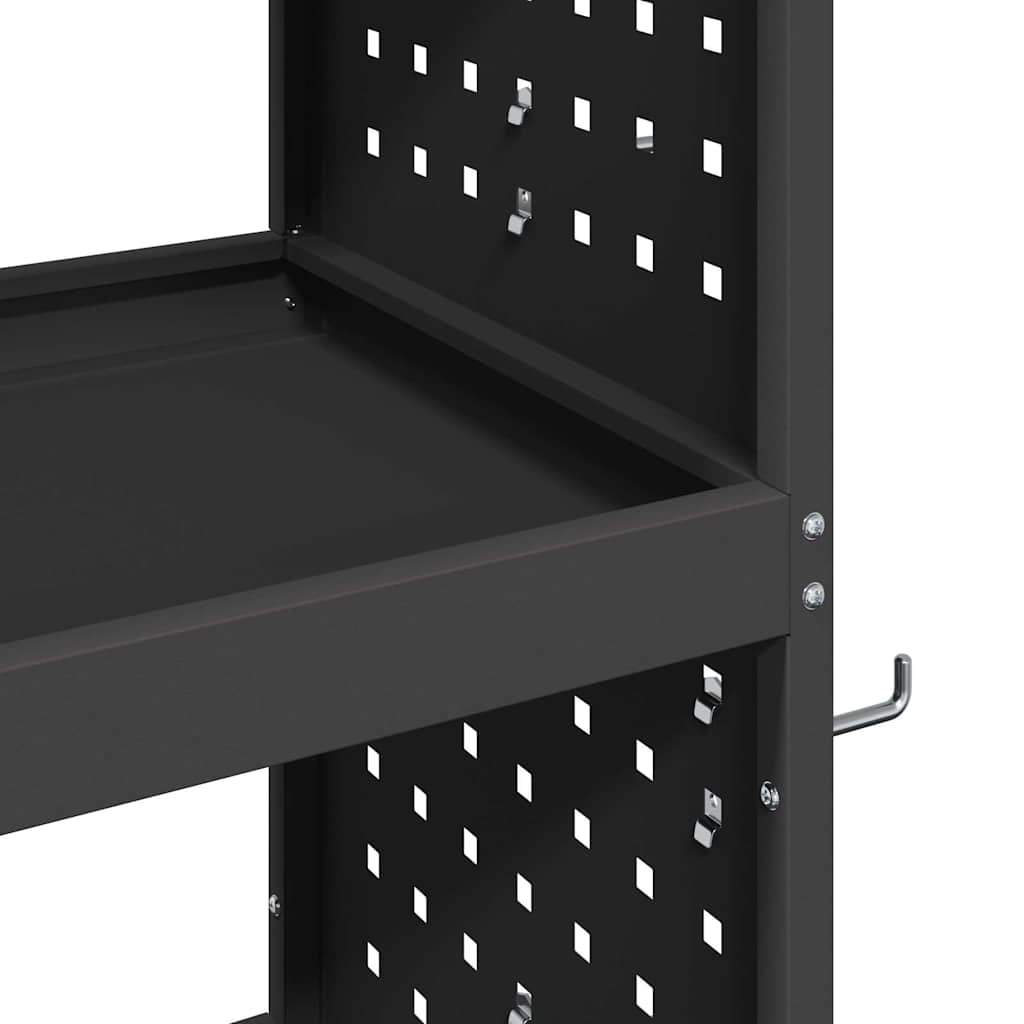 vidaXL Wózek narzędziowy Czarny 75 x 35 x 73 cm Stal zimnogięta