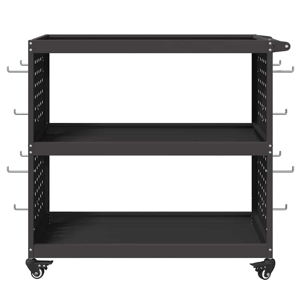 vidaXL Wózek narzędziowy Czarny 75 x 35 x 73 cm Stal zimnogięta