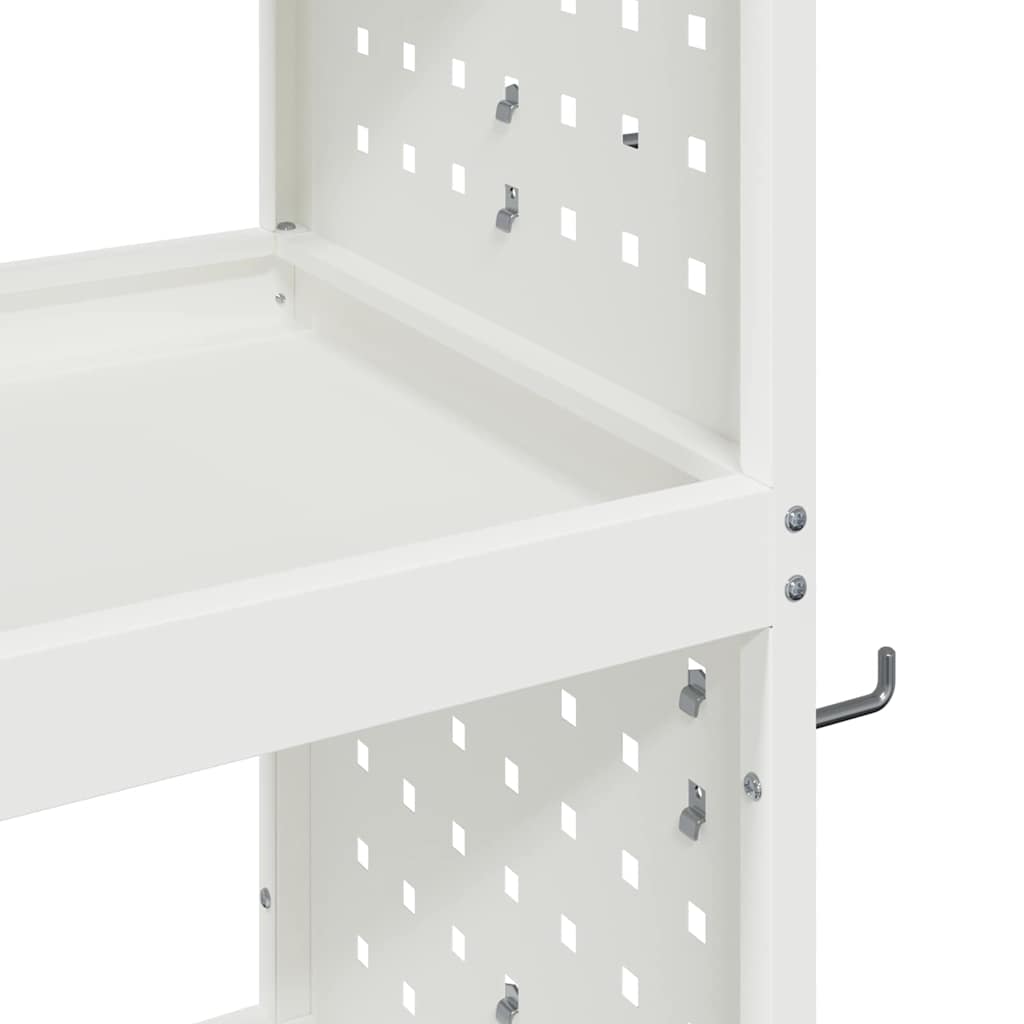 vidaXL Wózek narzędziowy z półką Biały 75 x 35 x 73 cm Stal zimnogięta