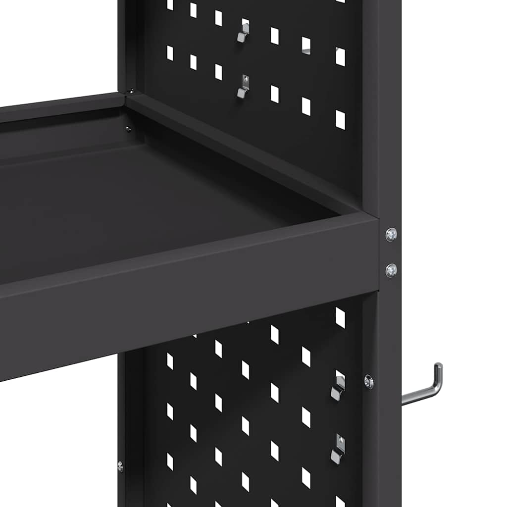 vidaXL Wózek narzędziowy Czarny 65 x 35 x 111 cm Stal zimnogięta