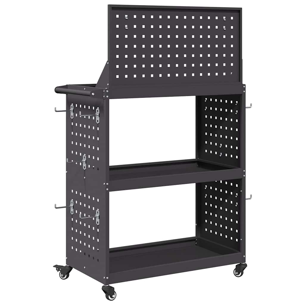 vidaXL Wózek narzędziowy Czarny 65 x 35 x 111 cm Stal zimnogięta