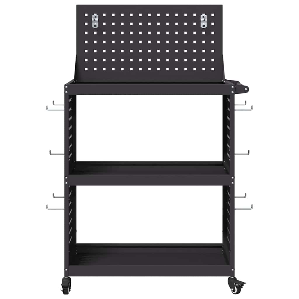 vidaXL Wózek narzędziowy Czarny 65 x 35 x 111 cm Stal zimnogięta