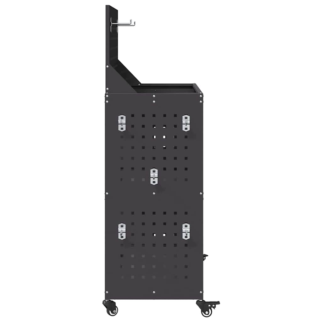 vidaXL Wózek narzędziowy Czarny 65 x 35 x 111 cm Stal zimnogięta