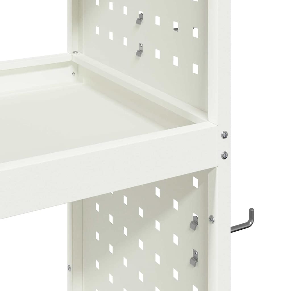 vidaXL Wózek narzędziowy Biały 65 x 35 x 111 cm Stal zimnogięta