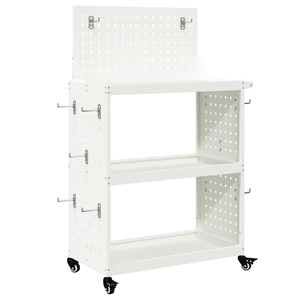 vidaXL Wózek narzędziowy Biały 65 x 35 x 111 cm Stal zimnogięta
