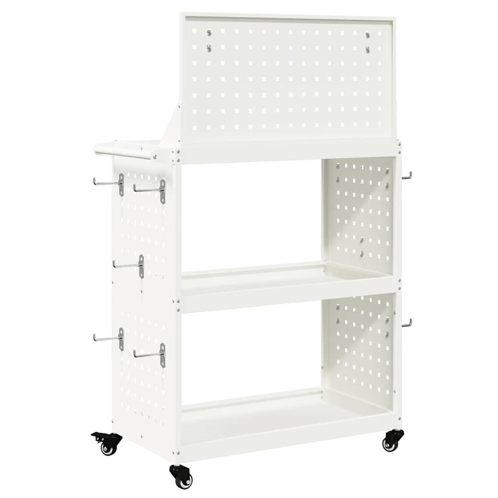 vidaXL Wózek narzędziowy Biały 65 x 35 x 111 cm Stal zimnogięta